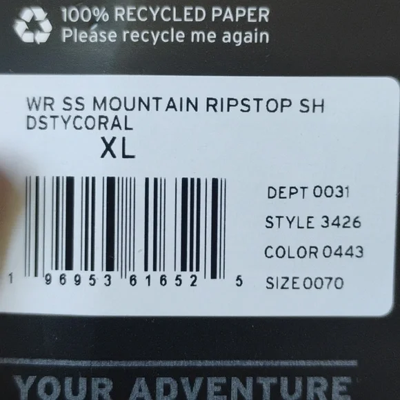 NWT XL Eddie Bauer Mountain Ripstop Orange Hiking Outdoor Button Up SS Shirt NEW - Picture 12 of 12